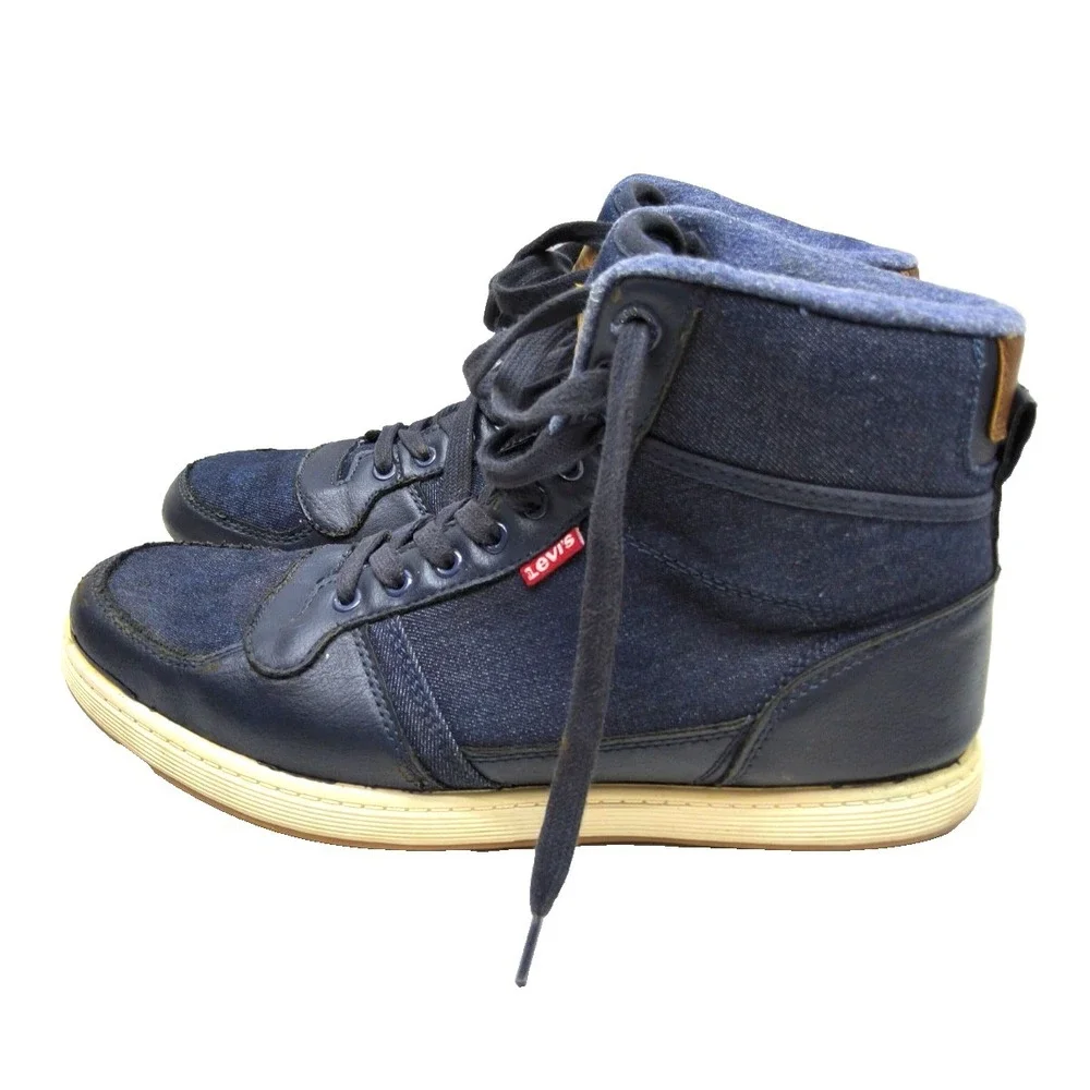 LEVIS Stanton Waxed Mens #51782109U / Blue Hi Top Shoes  518838-72U / Size US 10